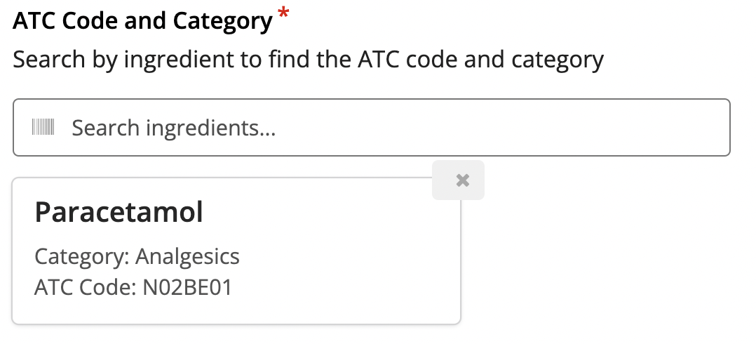 picture of ATC Code and Category search by ingredient