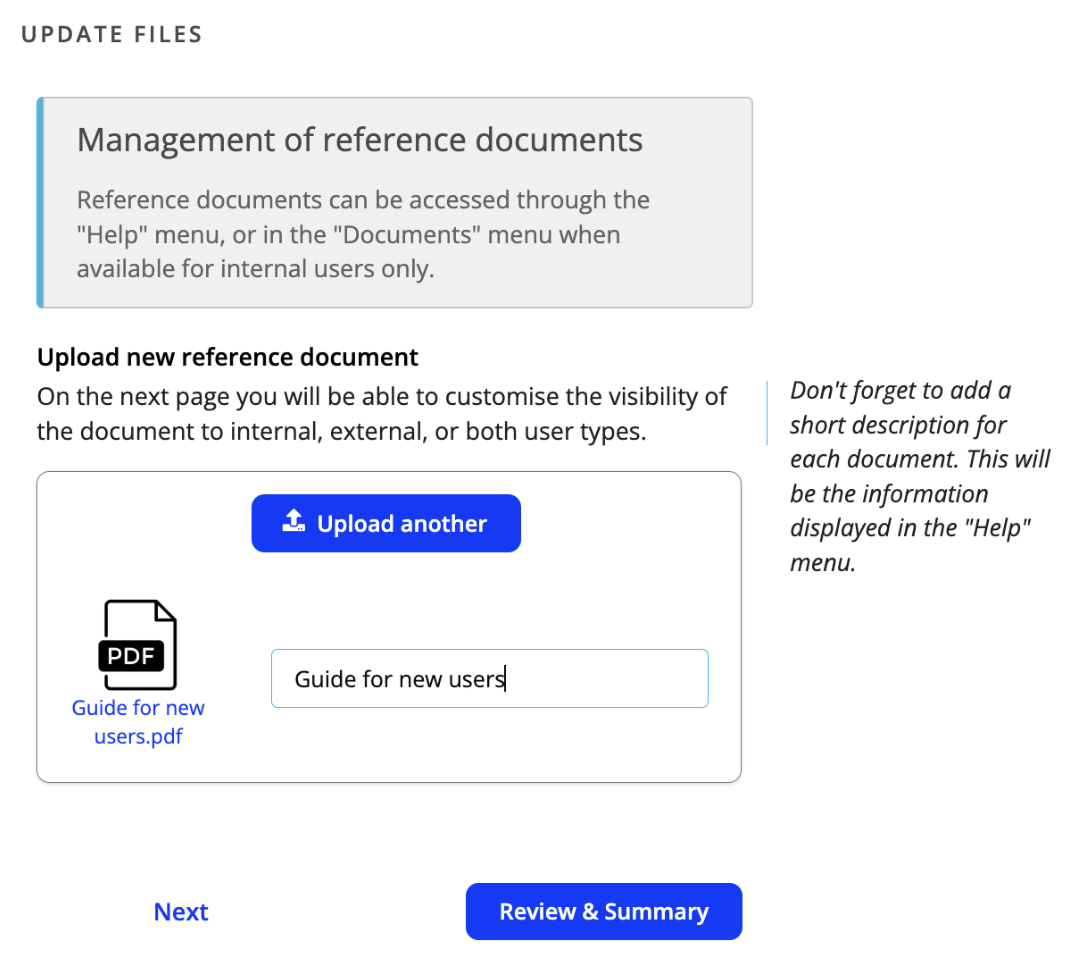 manage reference docs